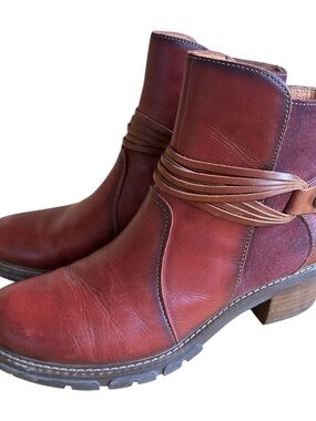 Pikolinois San Sebastian Ankle Boot Arcilla Burgundy Leather EU 38 US 7.5-8